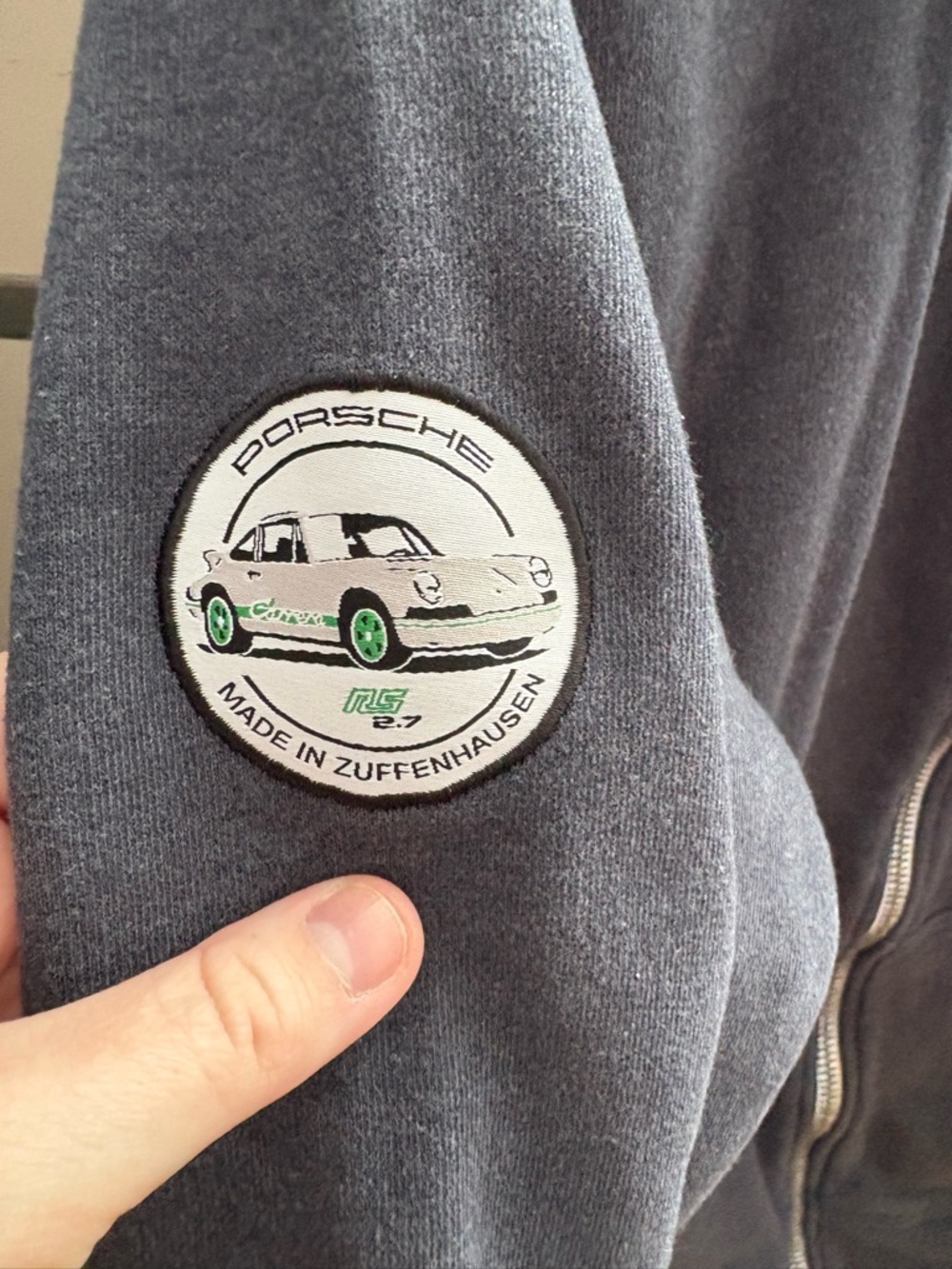 Porsche Driver’s Selection RS 2.7 Hoodie Mens Small Grey Green Full Zip - Picture 5 of 8